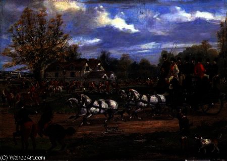 Stage Coach Passing A Meet Outside An Inn — Samuel Henry Gordon Alken