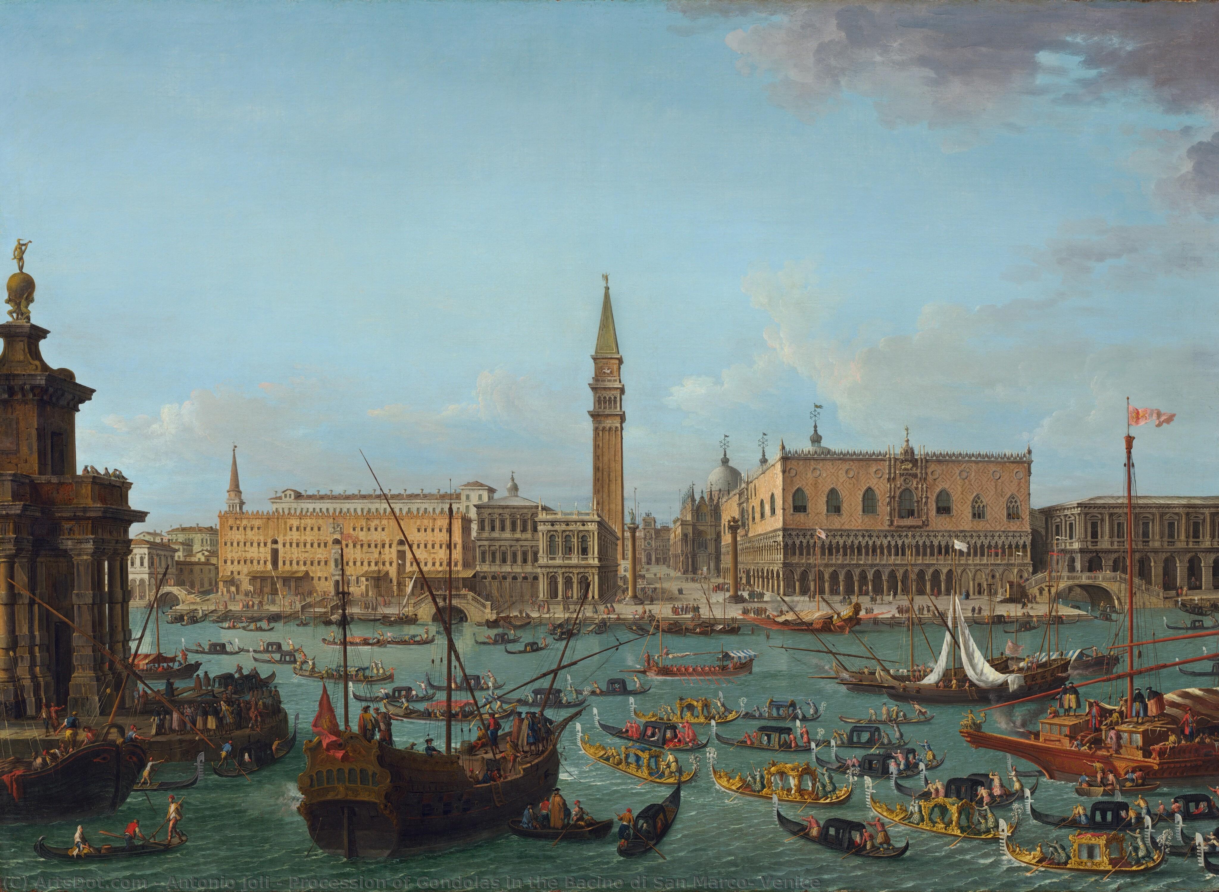 Procession Of Gondolas In The Bacino Di San Marco, Venice — Antonio Joli