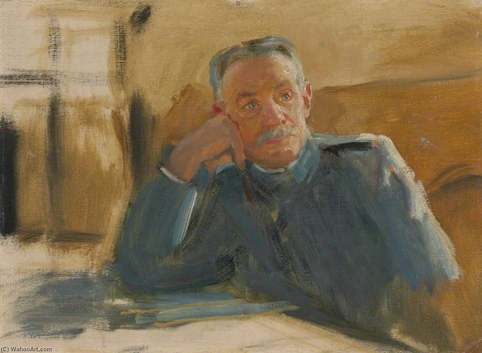 General Emile Belin (1853–1937), French Army Officer (preparatory Study For 'the Supreme War Council In Session At Versailles On 3rd July 1918') — Herbert Arnould Olivier