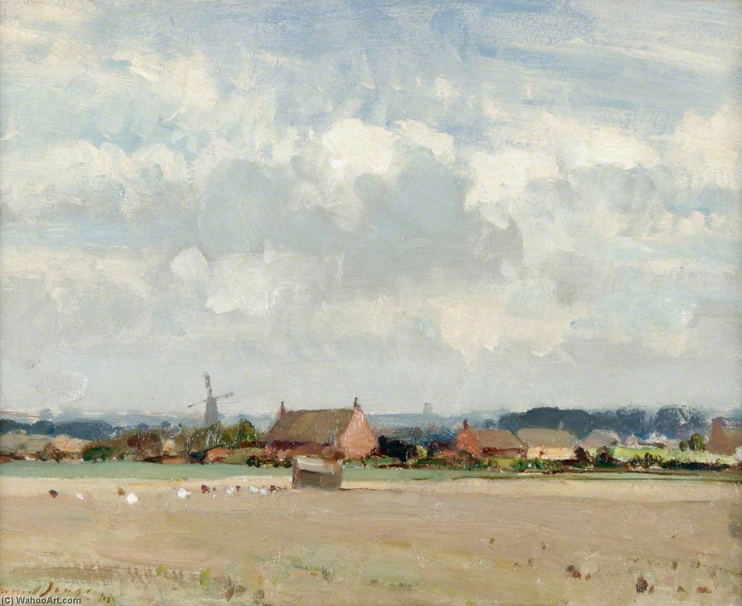 A Stubble Field Near Ludham, Norfolk — Edward Brian Seago