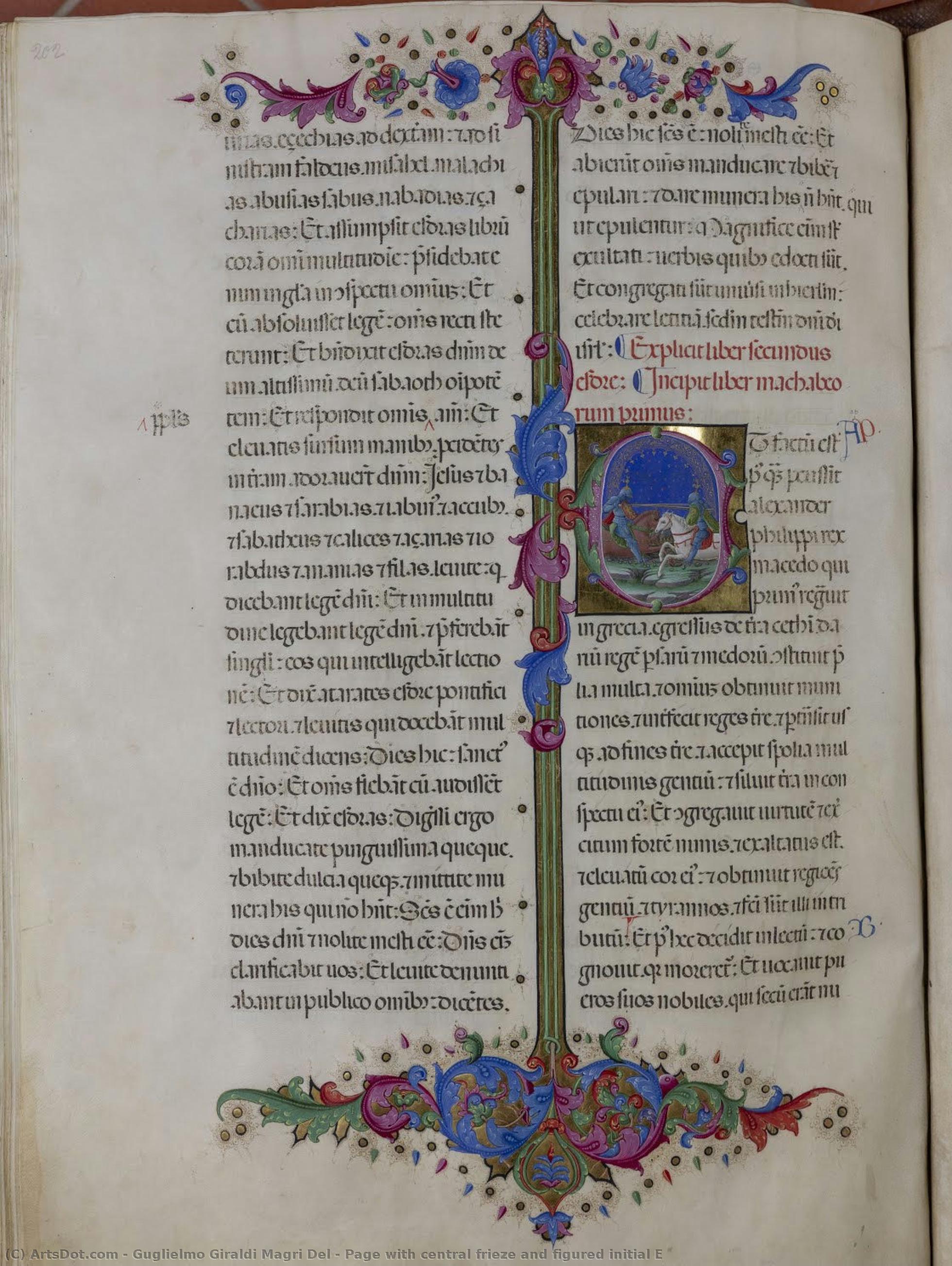 Page With Central Frieze And Figured Initial E — Guglielmo Giraldi Magri Del