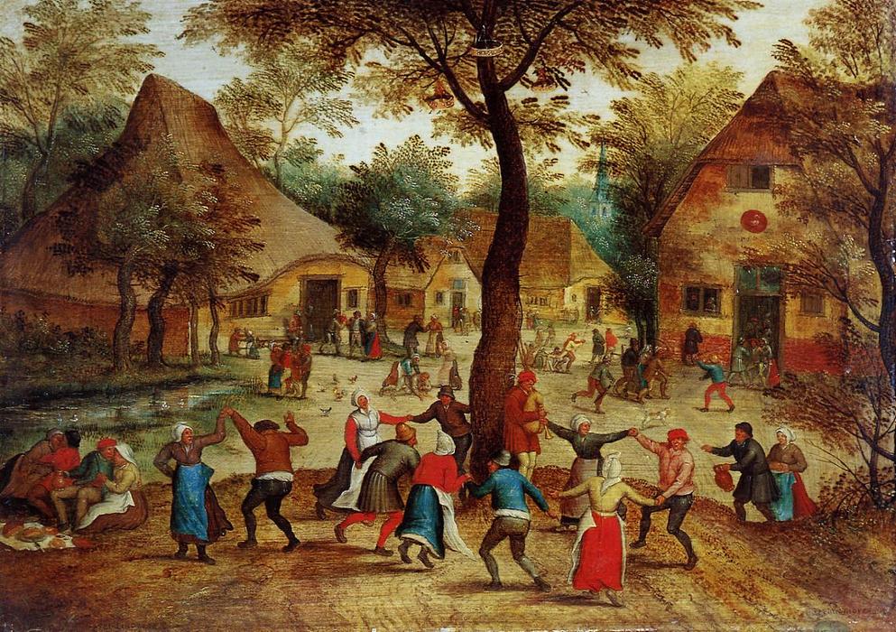 Village Scene With Dance Around The May Pole — Pieter Bruegel The Younger
