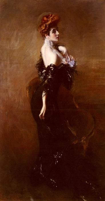 Portrait Of Madame Pages In Evening Dress — Giovanni Boldini