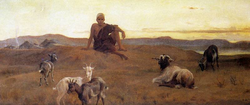 The Young Arab Outpost - Oil On Canvas - — Frederick Goodall