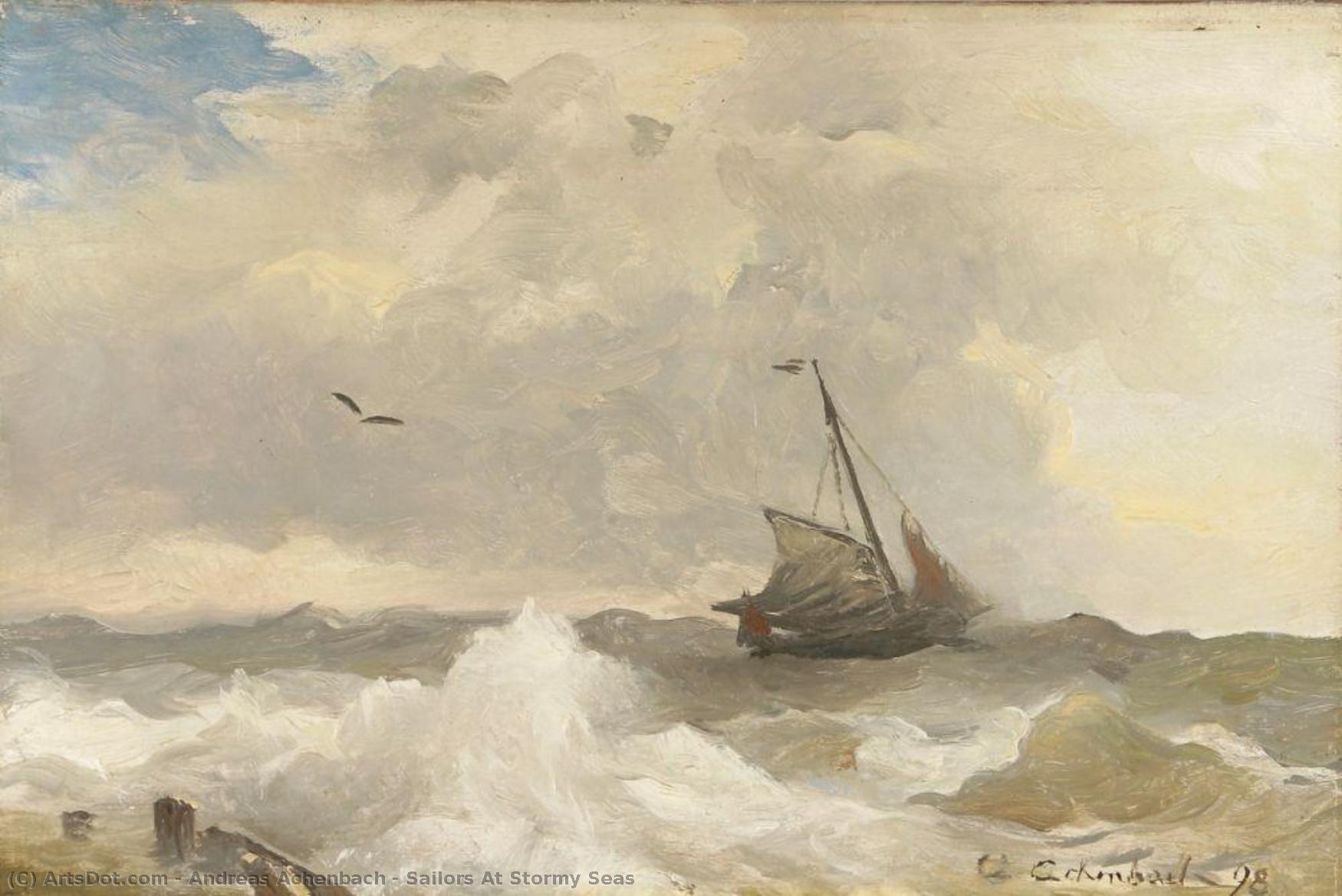 Sailors At Stormy Seas — Andreas Achenbach
