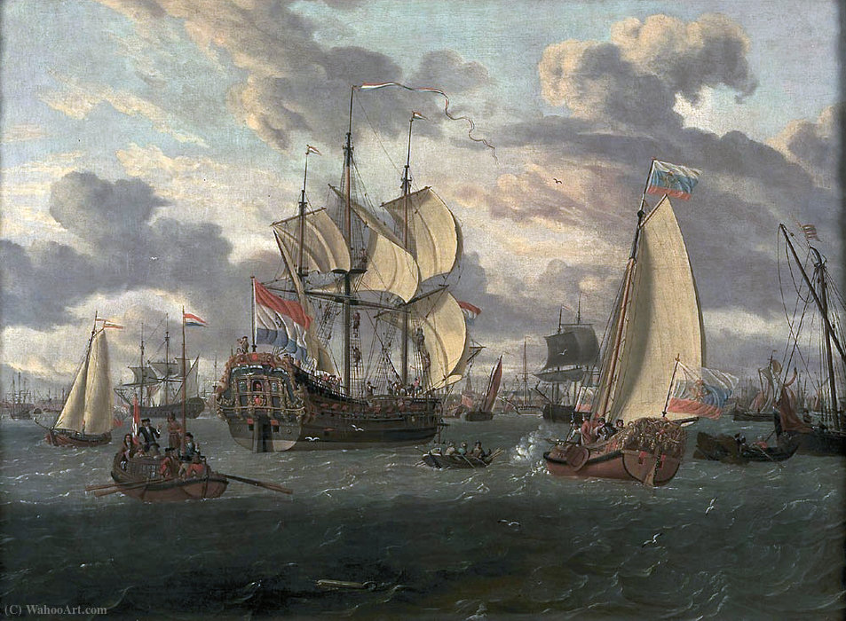 Czar Peter The Great On Board Of His Yacht En Route To The Pieter En Paul. — Abraham Storck (sturckenburch)