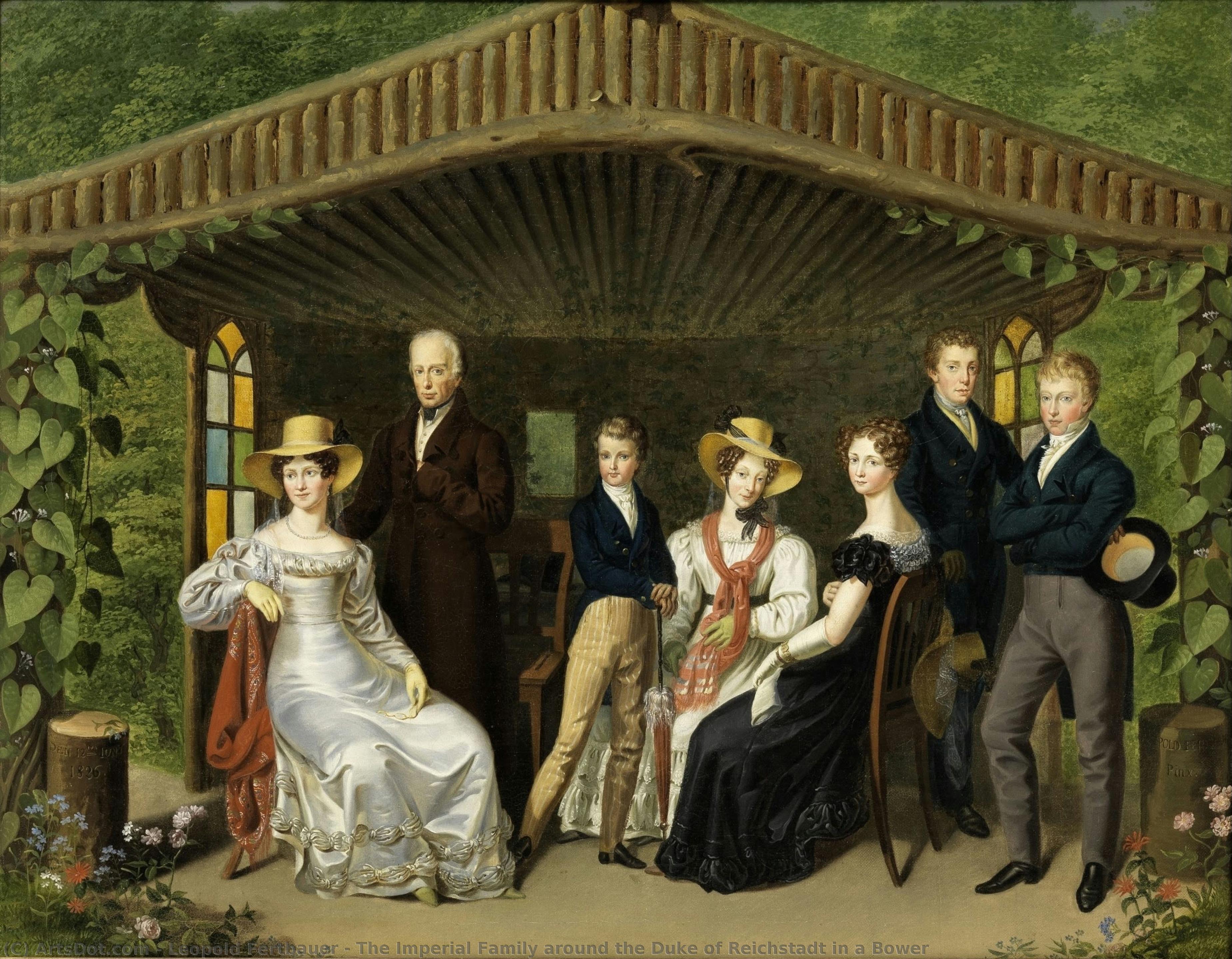 The Imperial Family Around The Duke Of Reichstadt In A Bower — Leopold Fertbauer