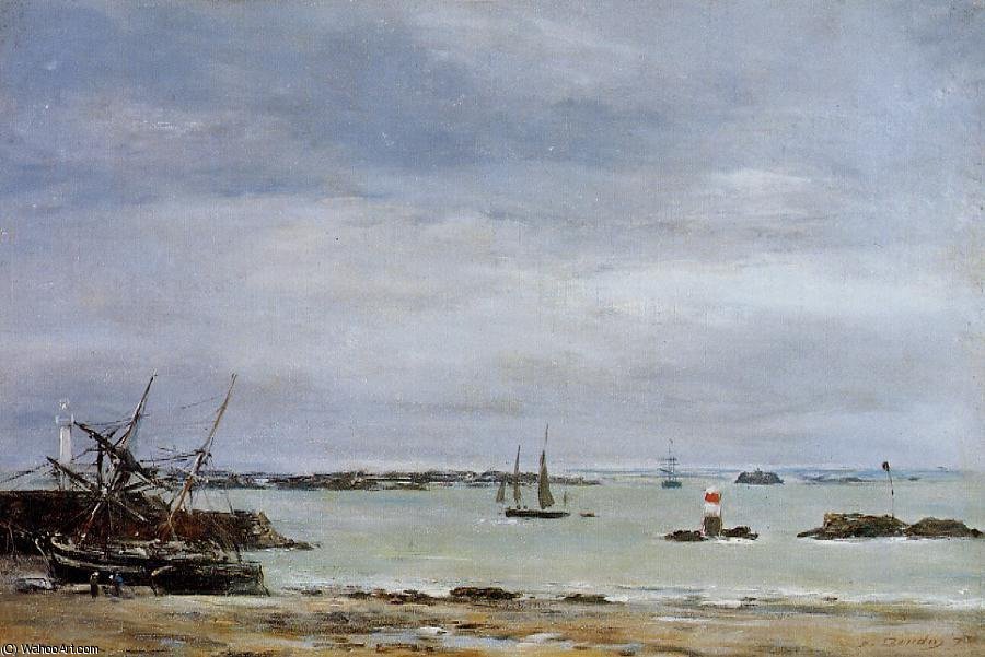 Portreiux, The Port At Low Tide — Eugène Louis Boudin