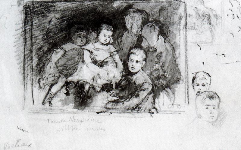 Sketch For The Portrait Of The Narishkine Children — Ernest Biéler
