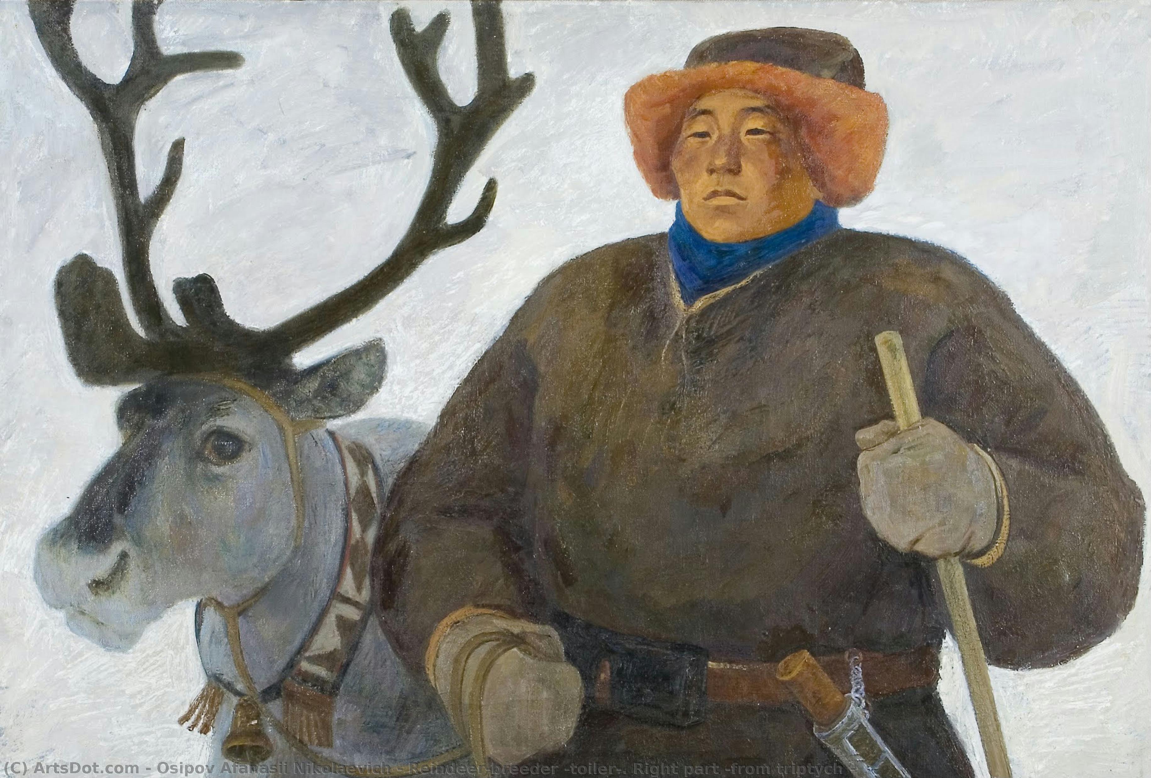 Reindeer-breeder (toiler). Right Part (from Triptych — Osipov Afanasii Nikolaevich