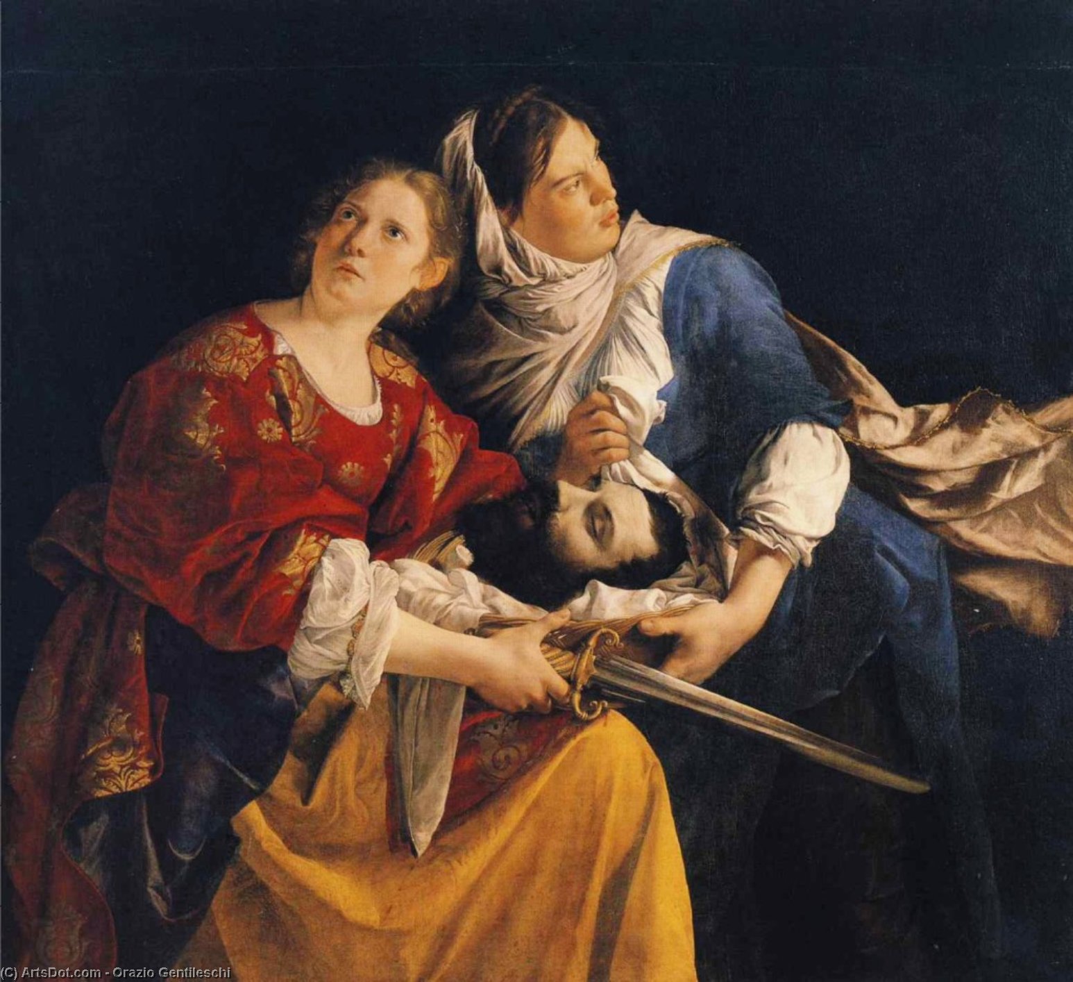 Judith And Her Maidservant With The Head Of Holofernes — Orazio Gentileschi