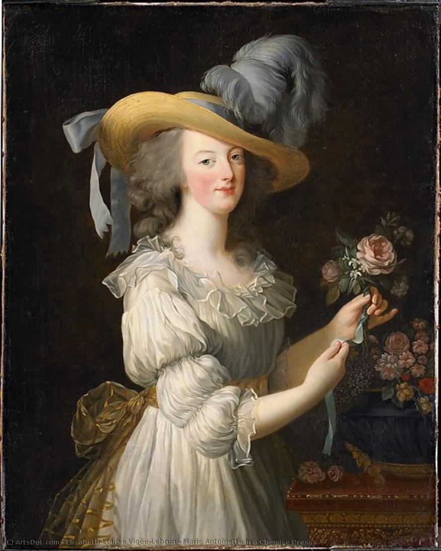 Marie Antoinette In A Chemise Dress — Elisabeth-louise Vigée-lebrun