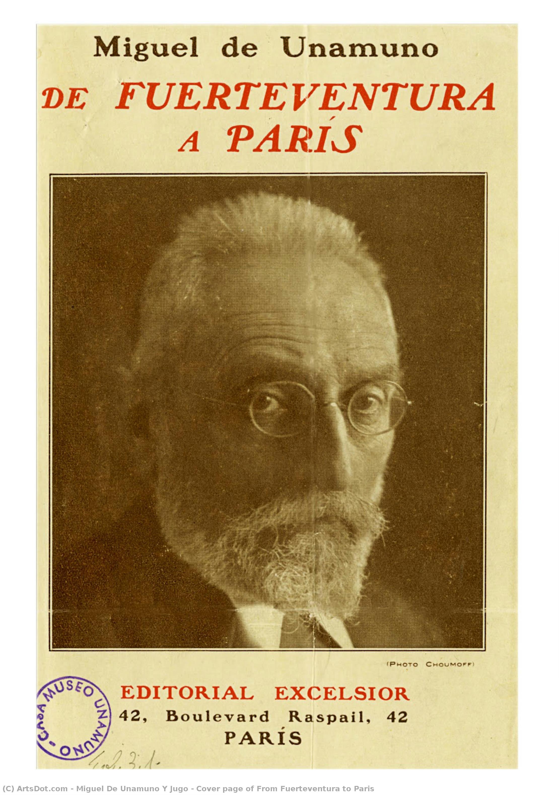 Cover Page Of From Fuerteventura To Paris — Miguel De Unamuno