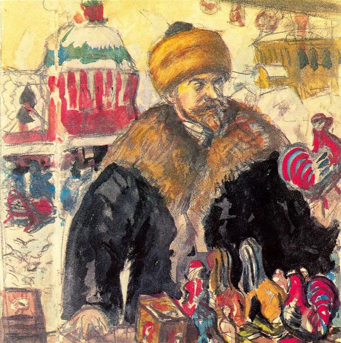 Автопортрет — Борис Кустодиев