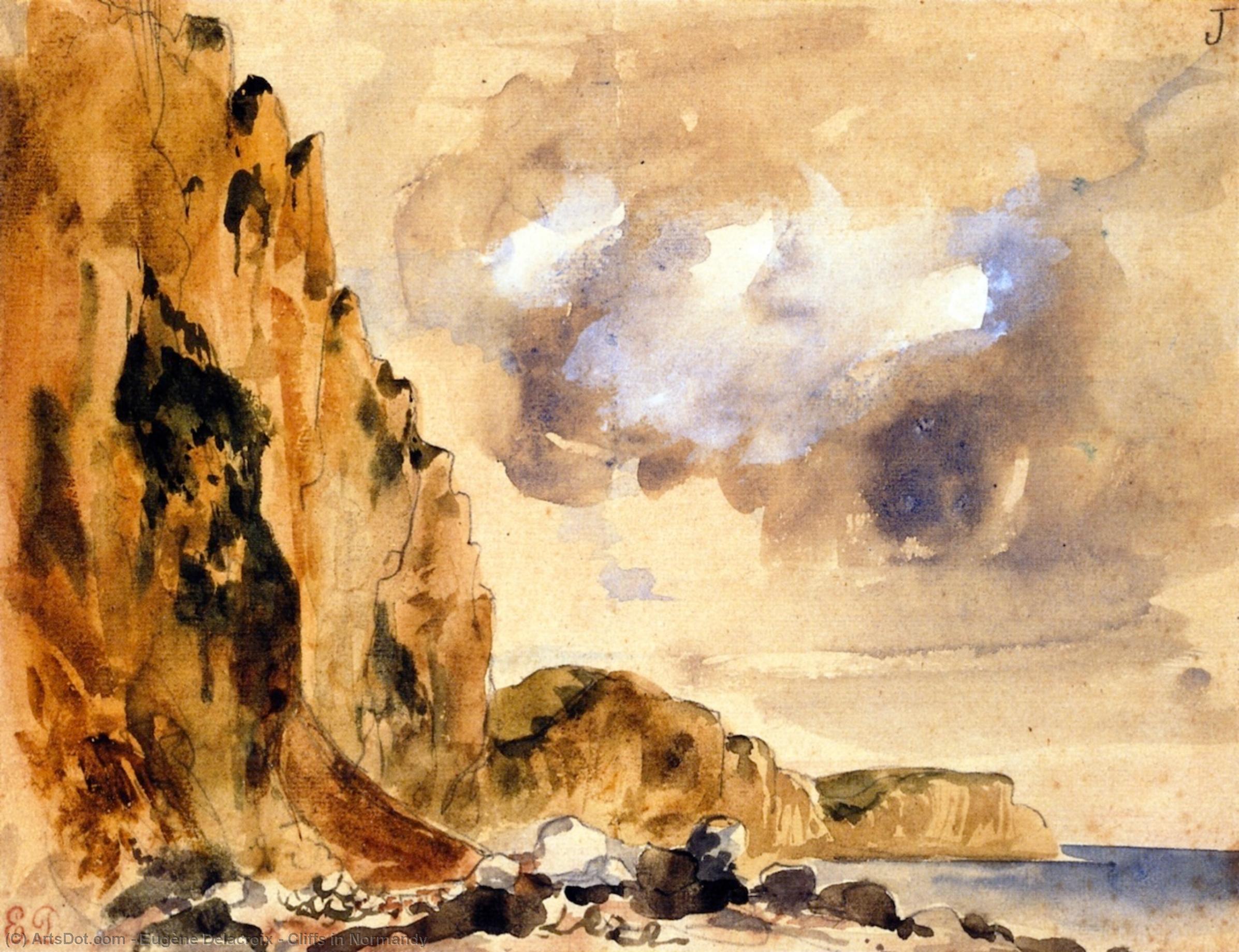 Cliffs In Normandy — Eugène Delacroix