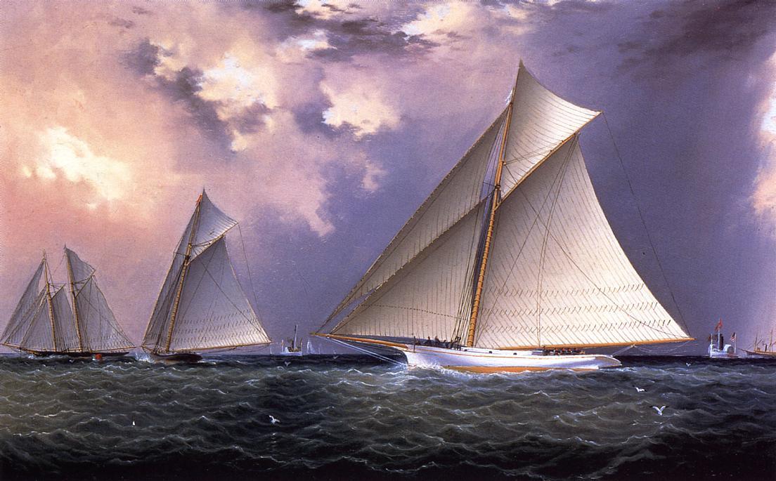 'mischief' And 'gracie' America's Cup Trial Race, 1881 — James Edward Buttersworth