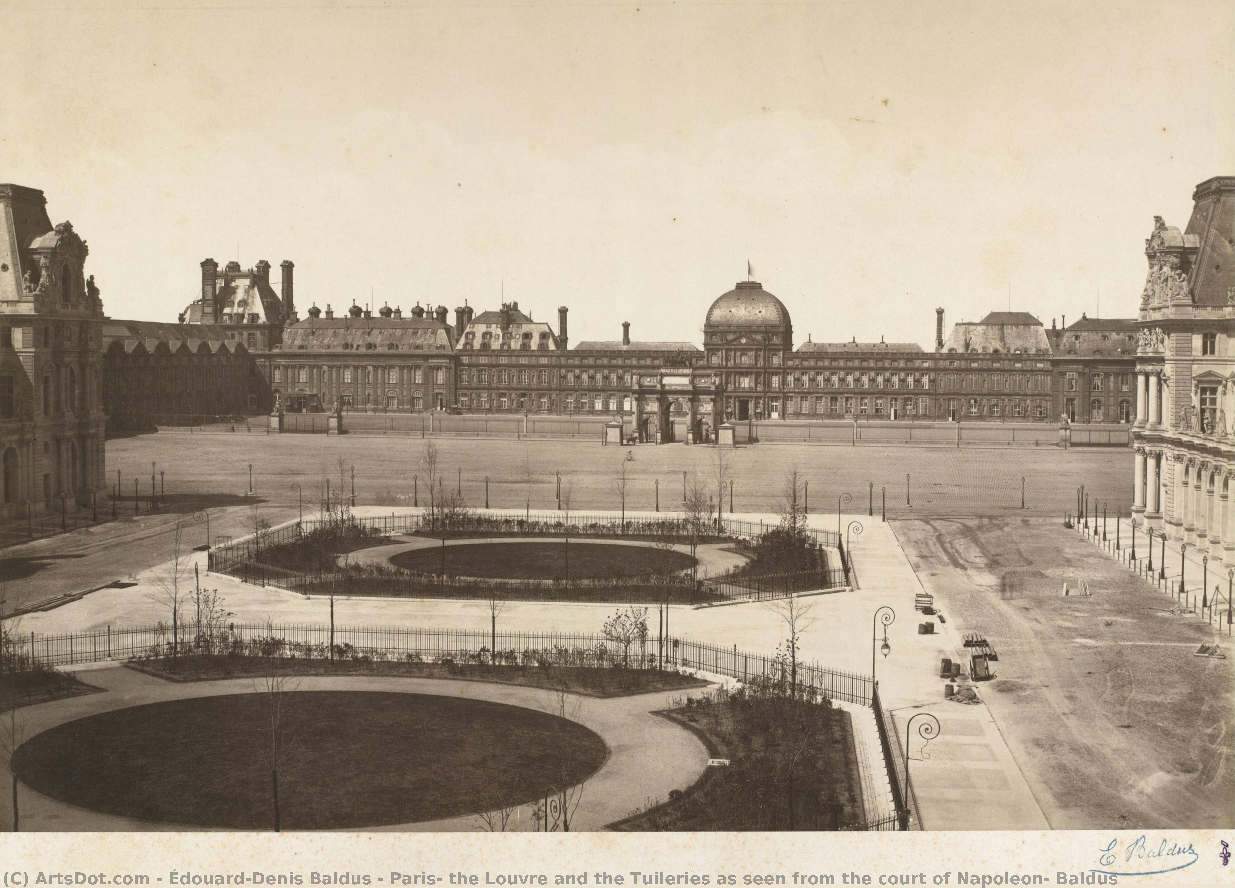 Paris: Der Louvre Und Die Tuilerien Gesehen Vom Hof Napoleons, Baldus — Édouard-denis Baldus
