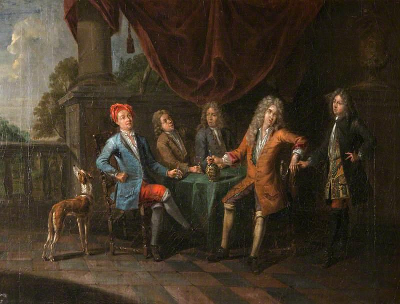 A Group Of Gentlemen Drinking — Joseph Van Aken