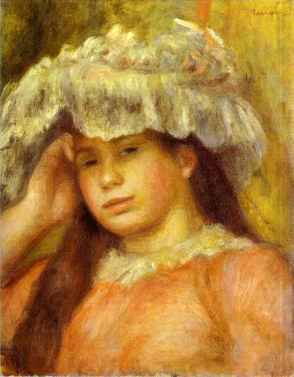 Joven Mujer Con Sombrero — Pierre-auguste Renoir