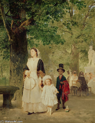 Promenade In The Tuileries Gardens — Ludwig Knaus