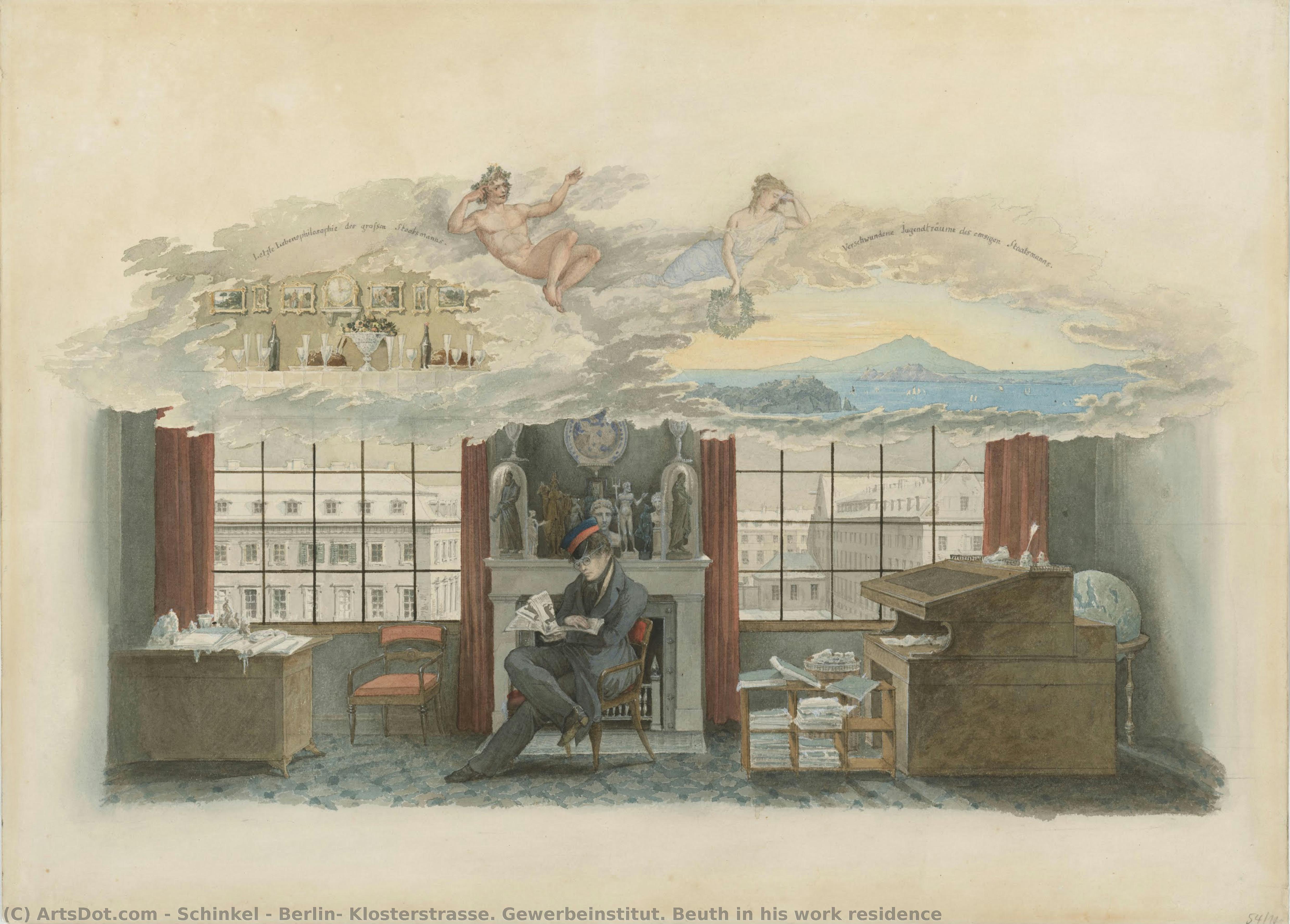 Berlin, Klosterstrasse. Gewerbeinstitut. Beuth In His Work Residence — Karl Friedrich Schinkel