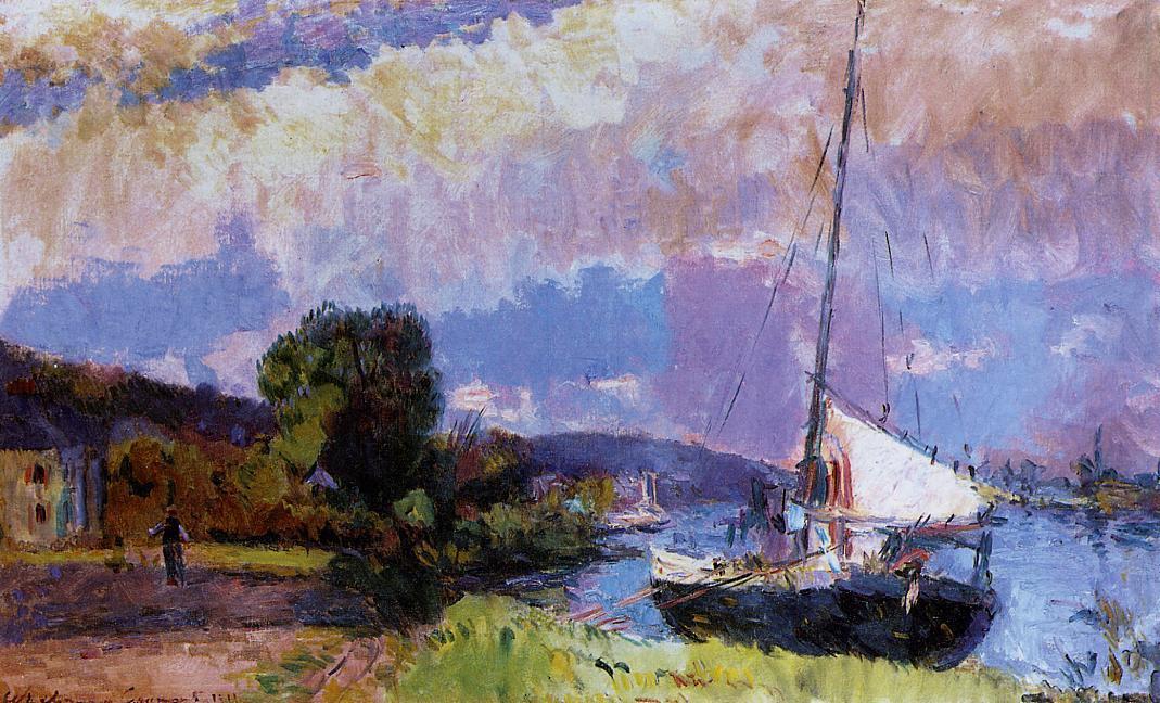 The Banks Of The Seine. Caumont In Summer — Albert-charles Lebourg