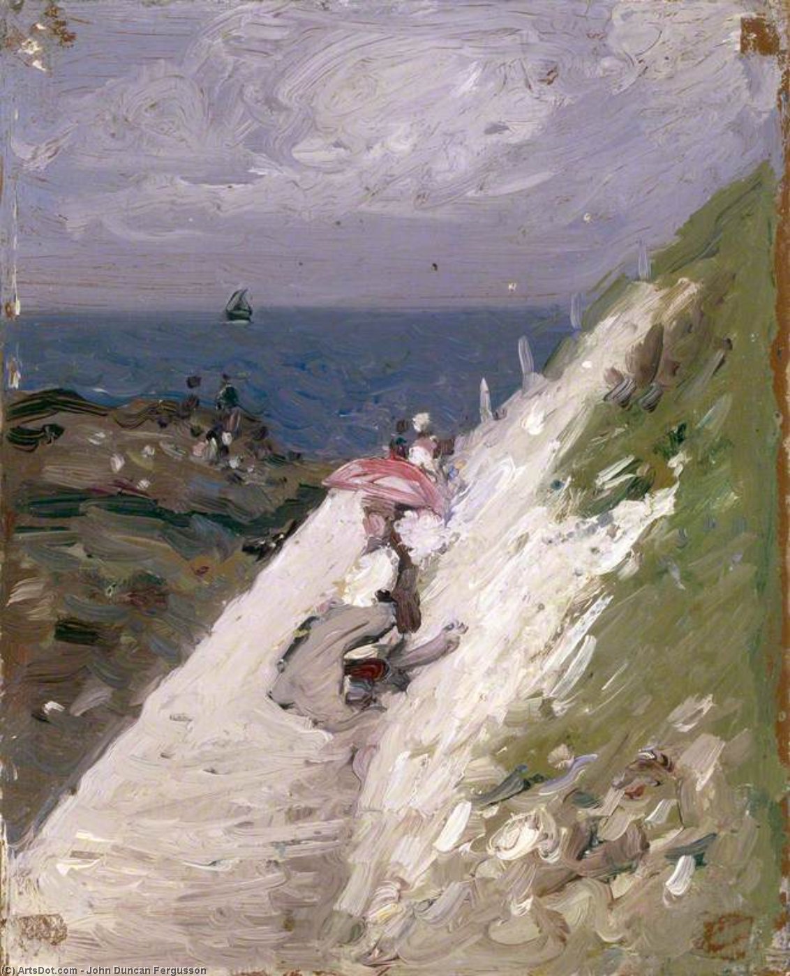 Seascape, Lady With Parasol — John Duncan Fergusson