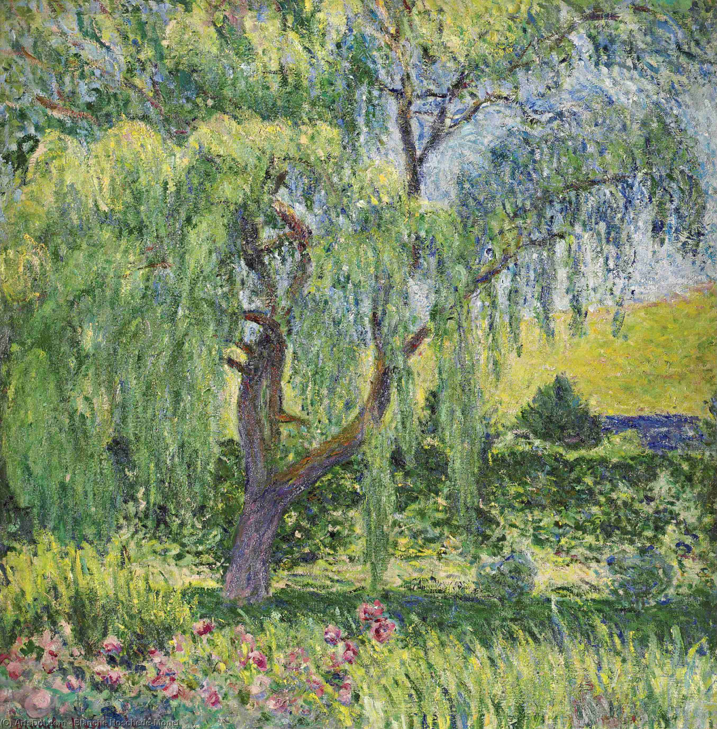 Giverny, Willow And Roses — Blanche Hoschedé-monet