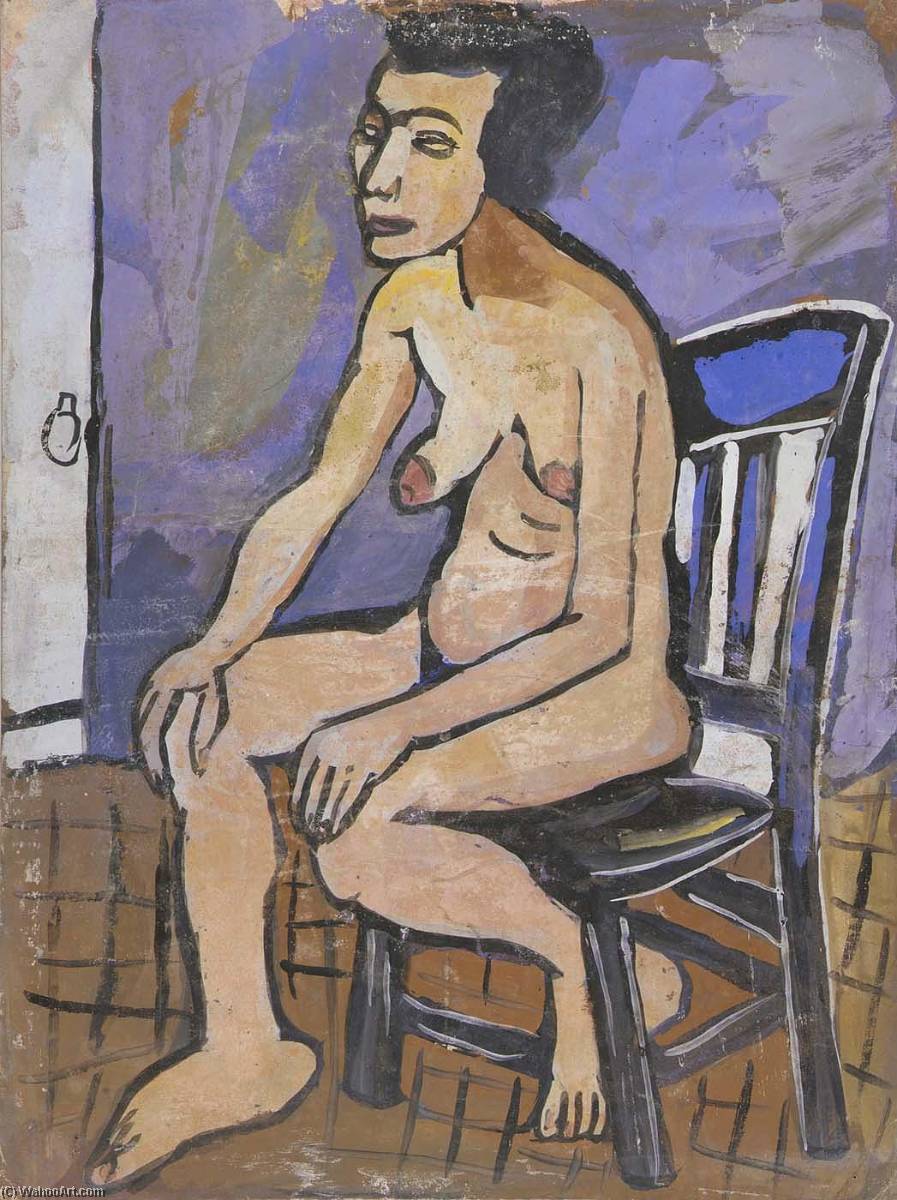 Seated Female Nude In Chair — William H. Johnson