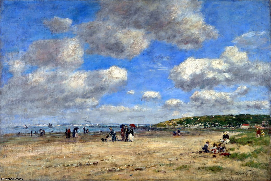 The Beach At Tourgéville-les-sablons — Eugène Louis Boudin