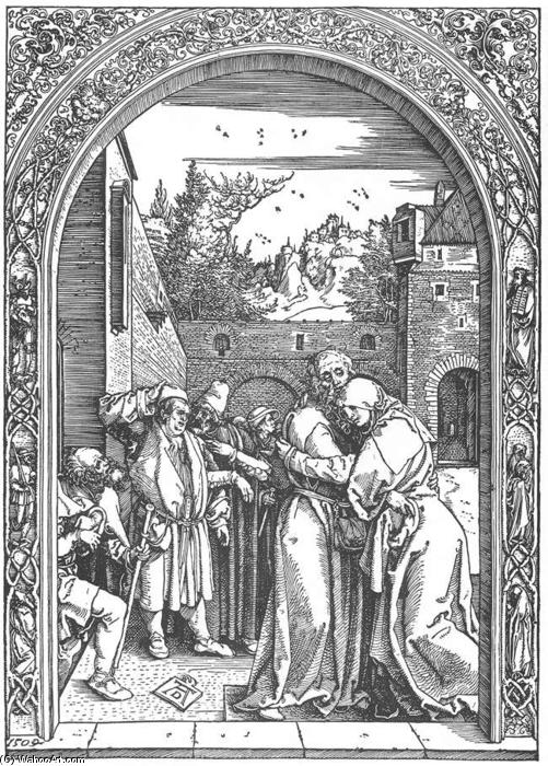 Vida De La Virgen: 3. El Encuentro De Joaquín Y Ana En La Puerta Dorada — Albrecht Dürer