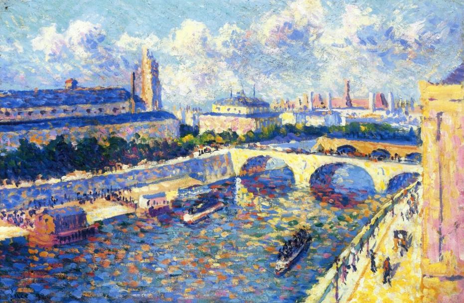Paris, The Seine And The Quai De La Megisserie Viewed From The Quai De Horloge — Maximilien Luce