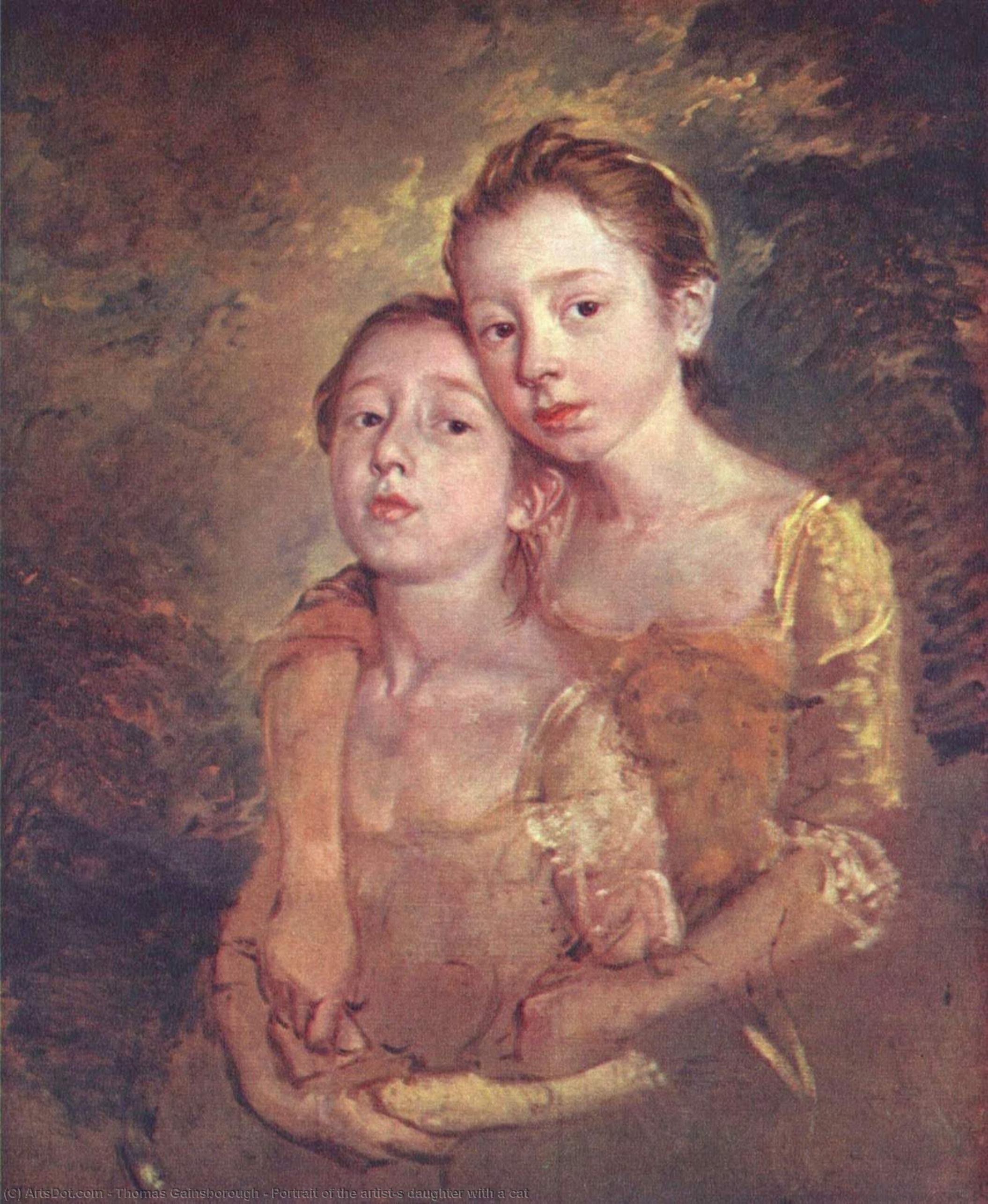 Portrait Of The Artist's Daughter With A Cat — Thomas Gainsborough