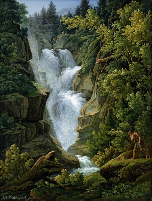 Waterfall In The Bern Highlands — Joseph Anton Koch