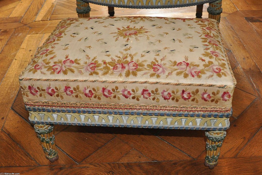 Tabouret Repose-pied D'epoque Appartenant Au Mobilier Aux Epis — Georges Jacob