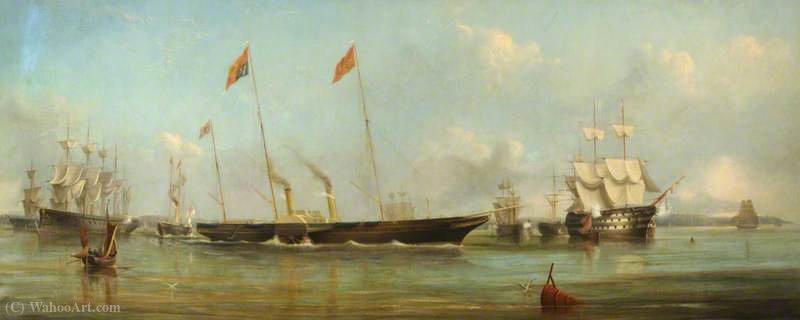 The Royal Yacht Reviews The Fleet At Spithead — Arthur Wellington Fowles