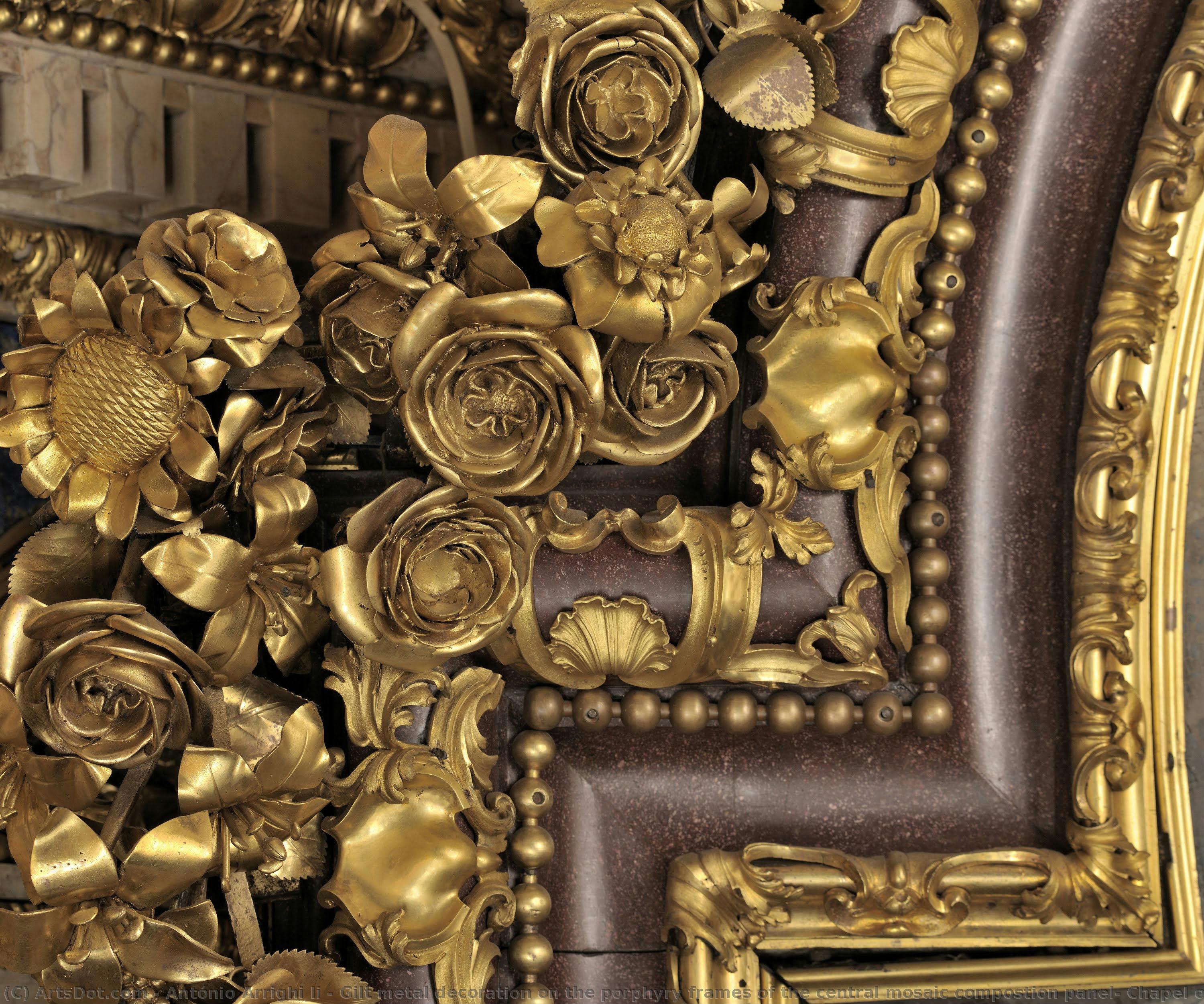 Gilt Metal Decoration On The Porphyry Frames Of The Central Mosaic Compostion Panel, Chapel Of St, John The Baptist — António Arrighi Ii