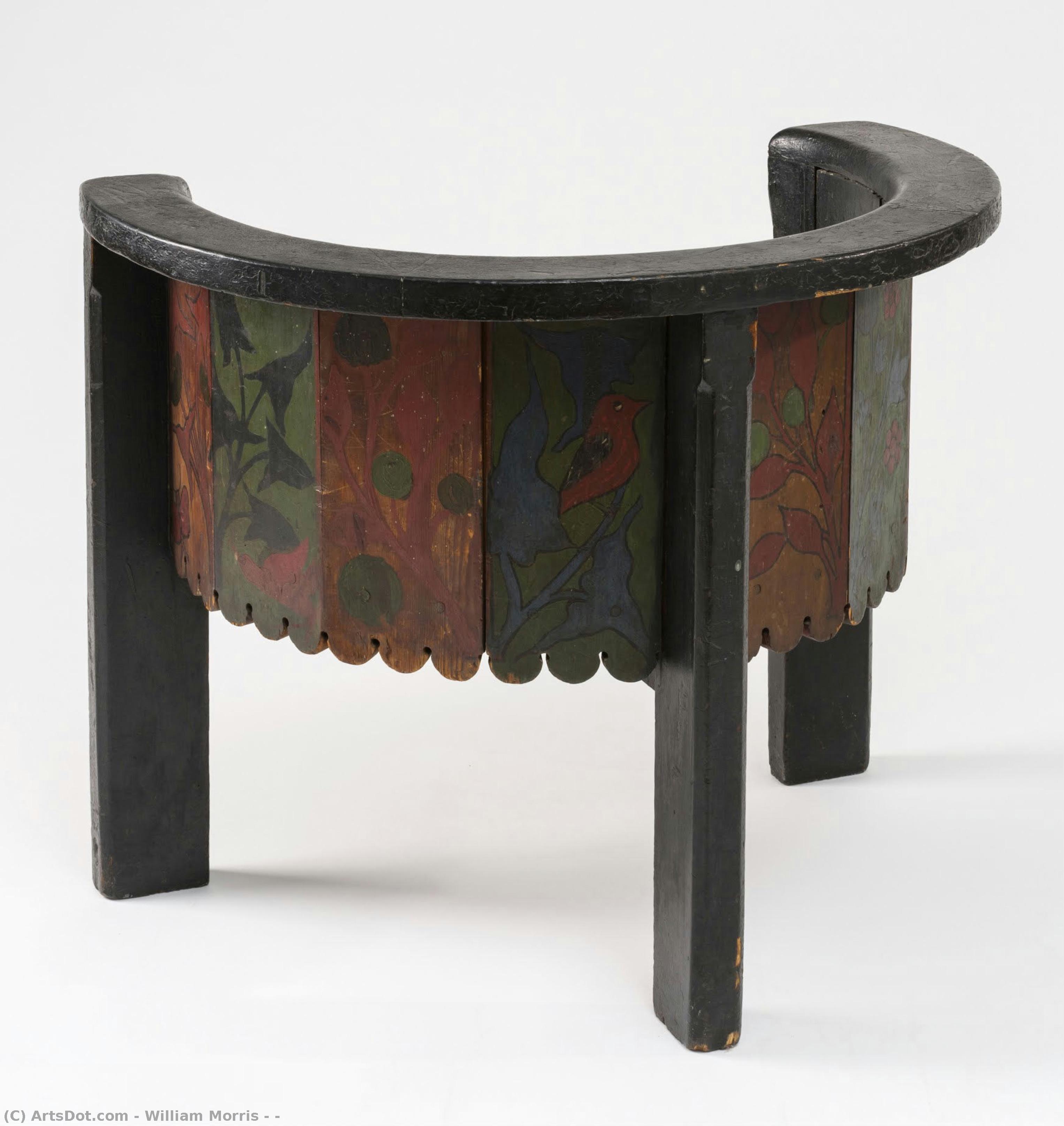 Decorative Wooden Table With Bird Motif — William Morris