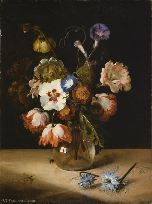 Flowers In A Glass Vase — Dirck De Bray