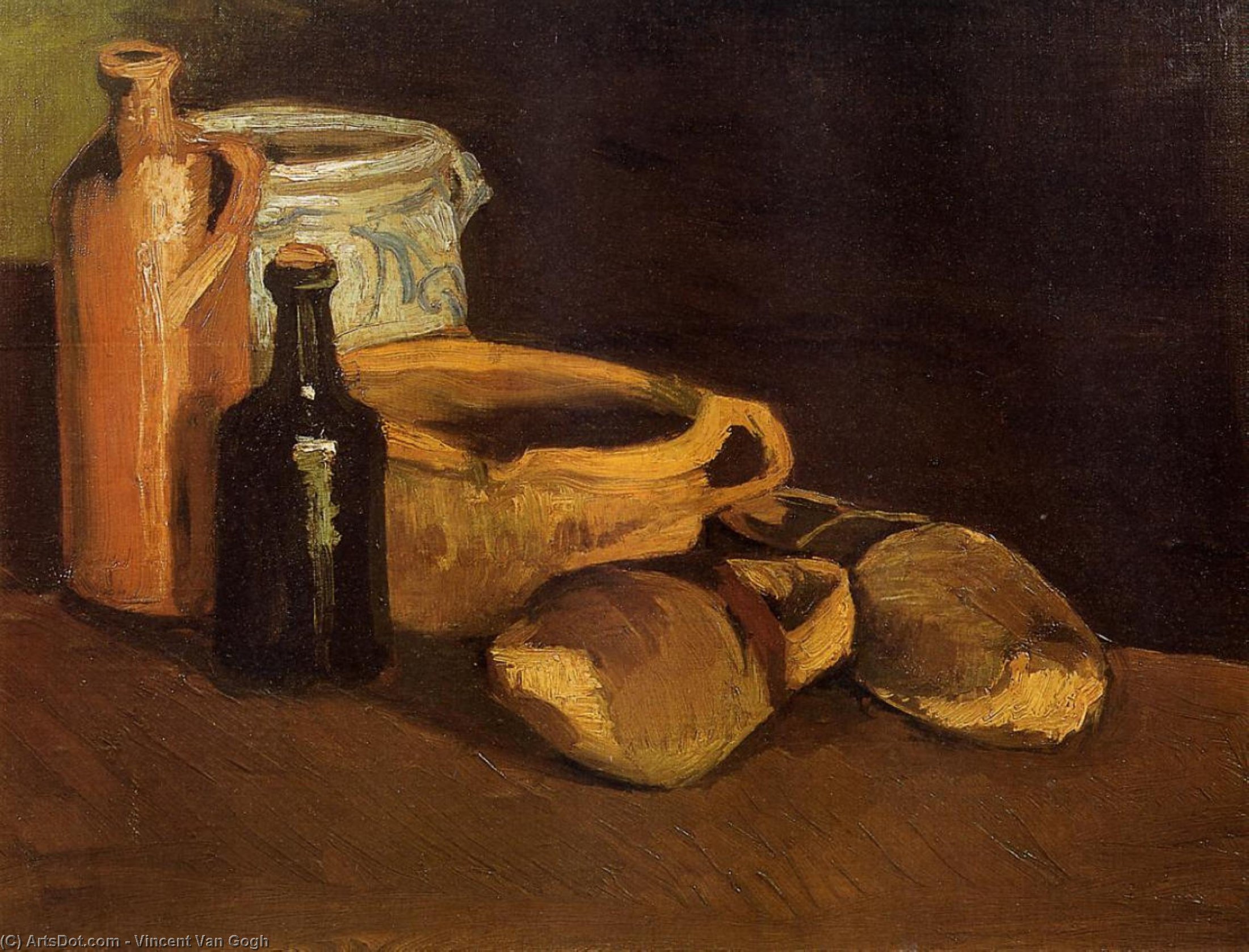 Still Life With Clogs And Pots — Vincent Van Gog