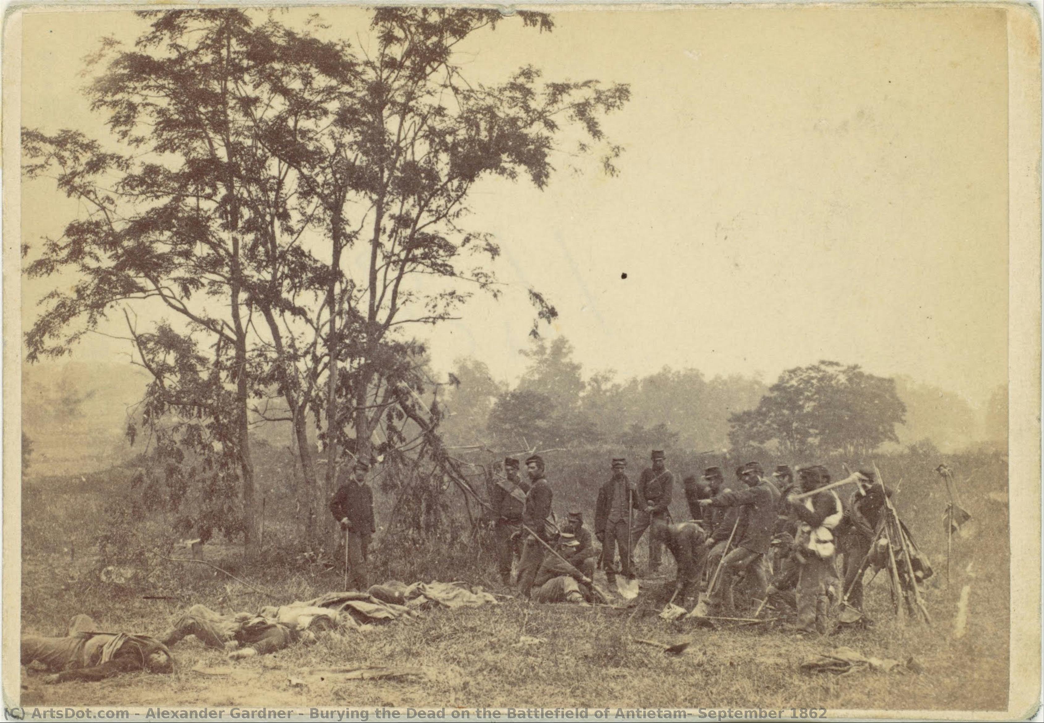 Beerdigung Der Toten Auf Dem Schlachtfeld Von Antietam, September 1862 — Alexander Gardner