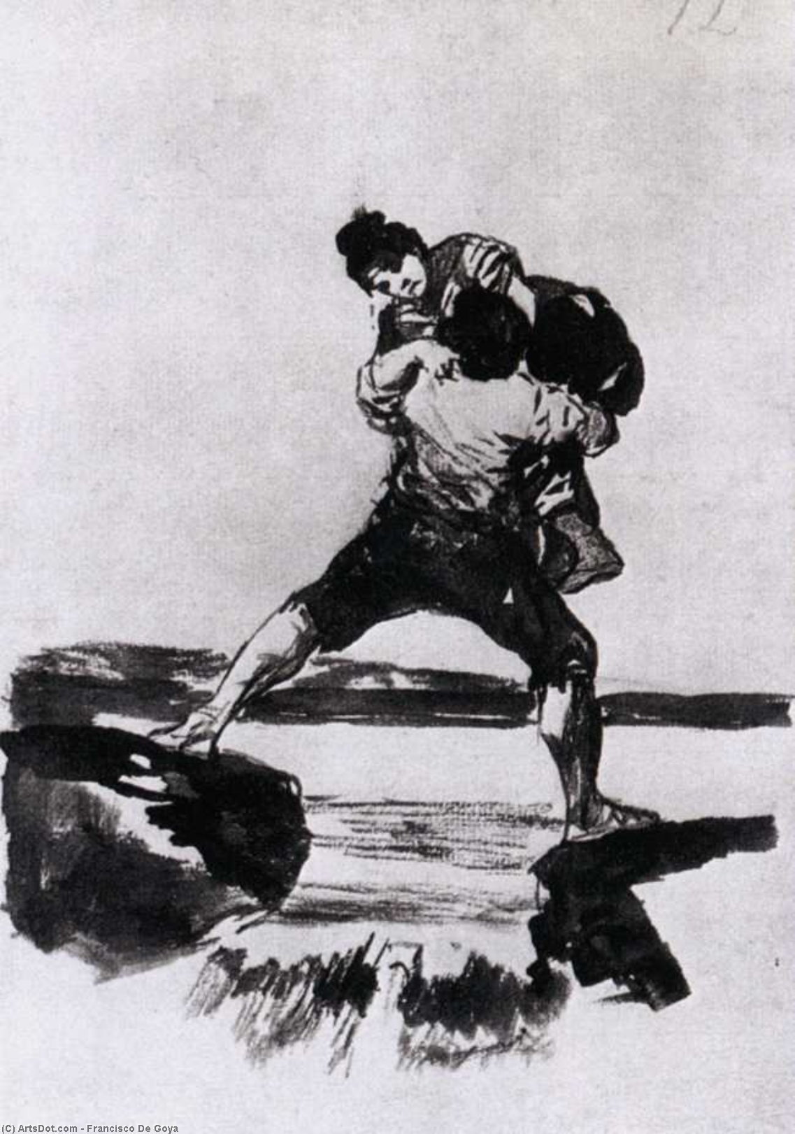 Peasant Carrying A Woman — Francisco José De Goya Y Lucientes