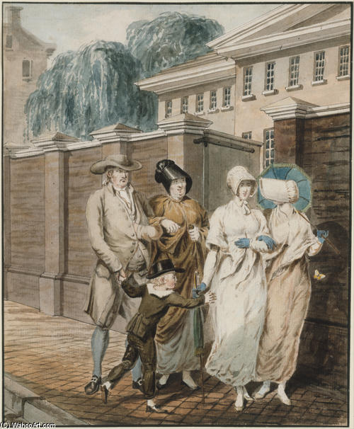 Sunday Morning In Front Of The Arch Street Meeting House, Philadelphia — John Lewis Krimmel