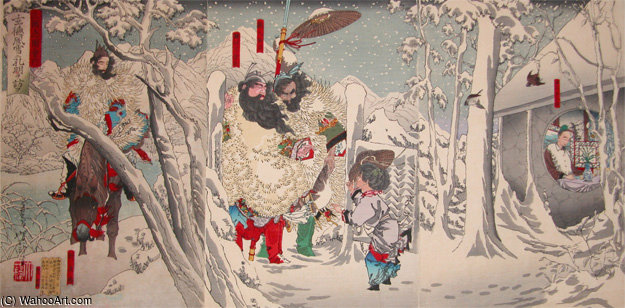 Gentoku Visiting Komei In Snow — Tsukioka Yoshitoshi