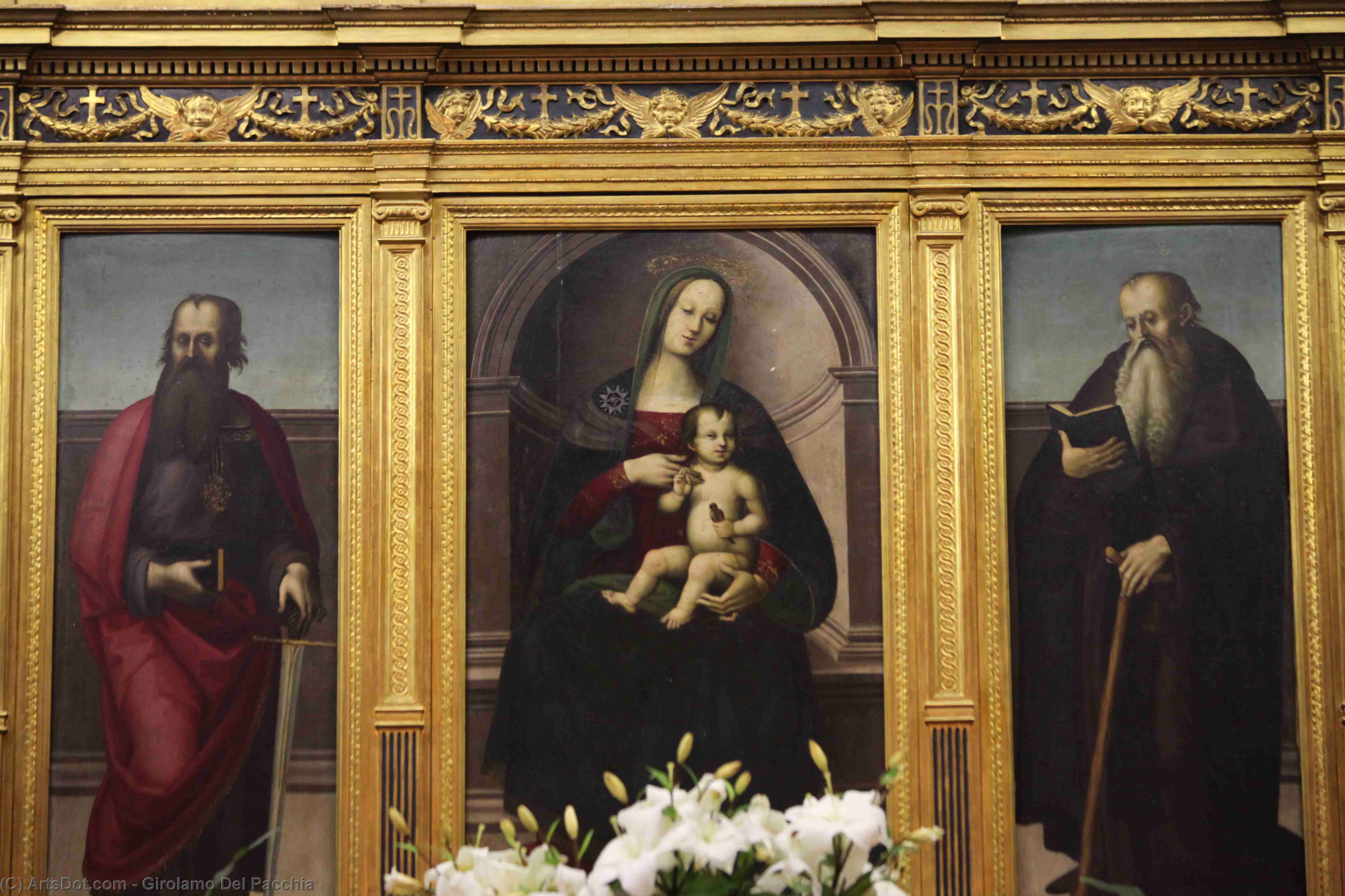Madonna And Child With St. Anthony Abbot And St. Paul The Apostle Of The Jerome Pacchia, Early Sixteenth Century — Girolamo Del Pacchia