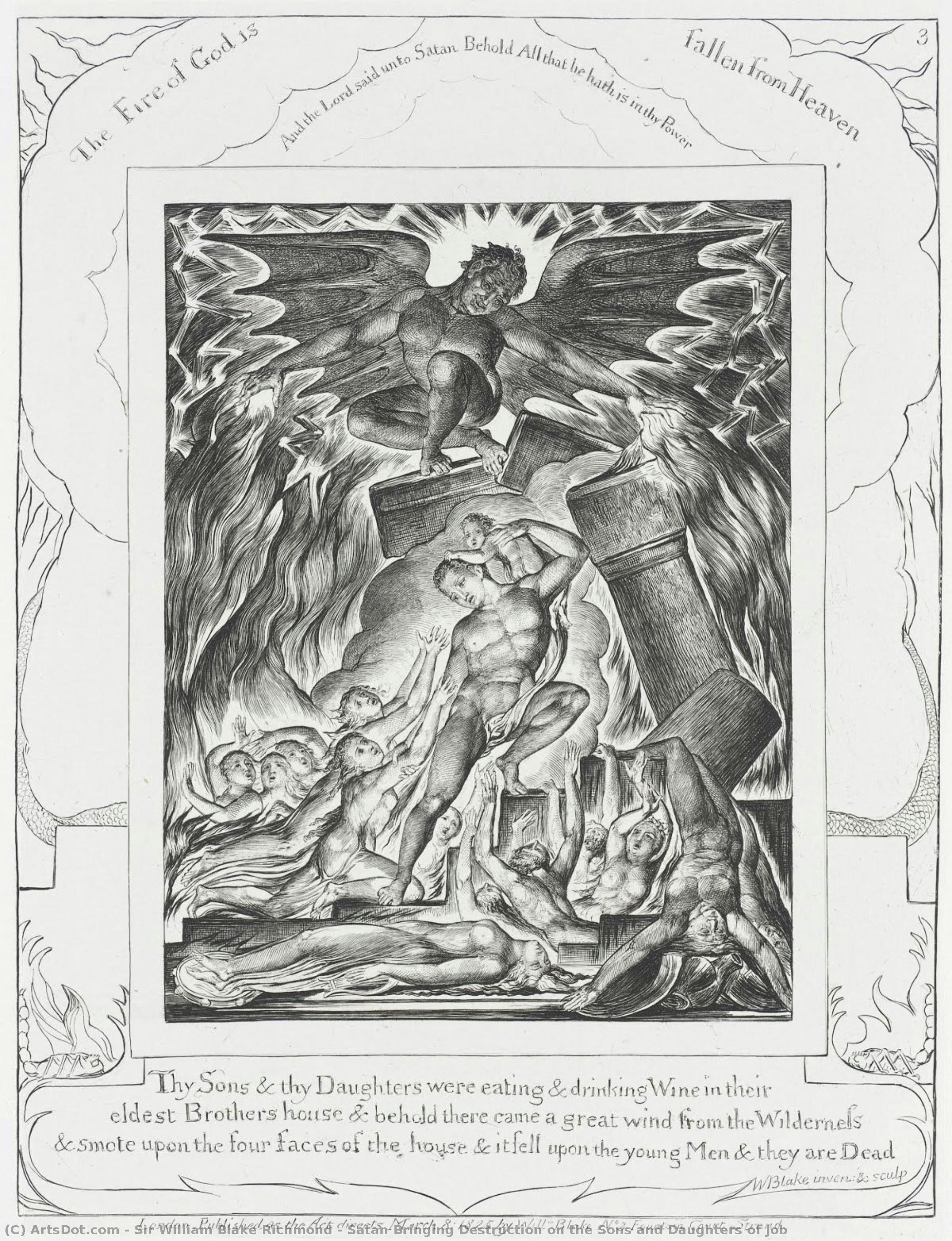 Satan Bringing Destruction On The Sons And Daughters Of Job — Sir William Blake Richmond