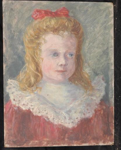 Portrait D'une Fillette Au Noeud Rouge Dans Les Cheveux — Valentine Reyre