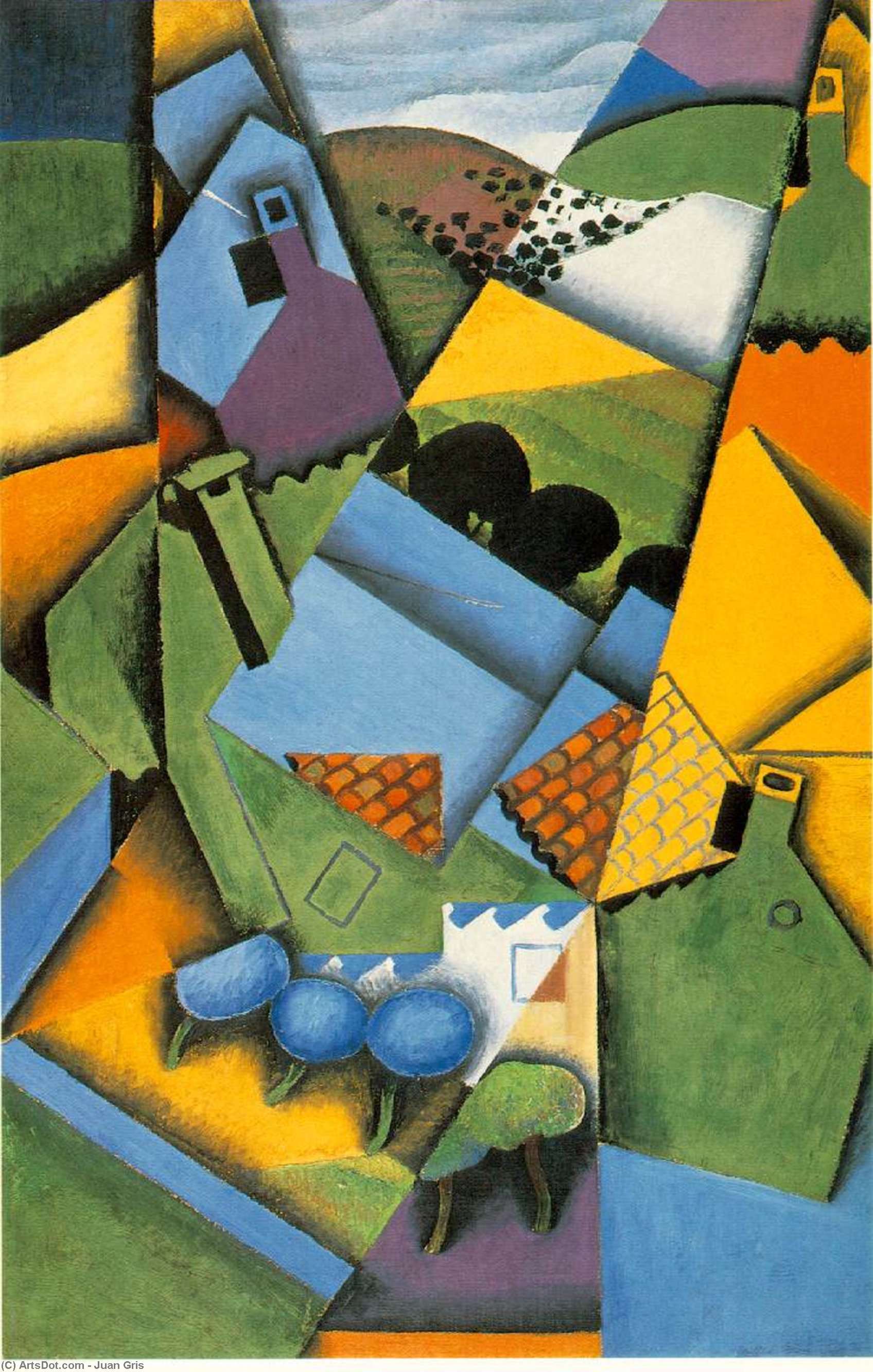Landscape With House At Ceret — Хуан Грис