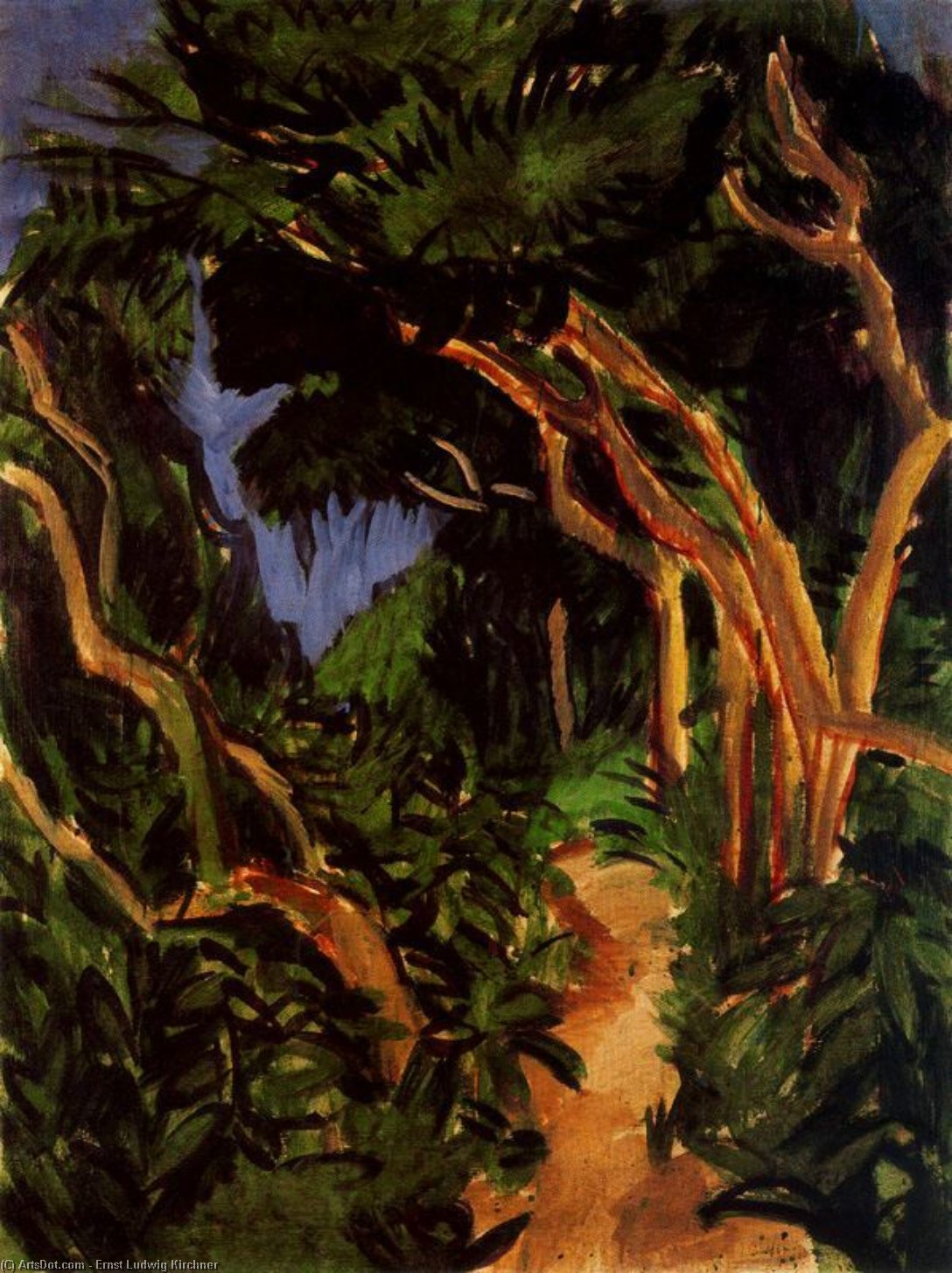 Landscape Of Fehmarn, Forest Trail — エルンスト・リュドヴィヒ・キルヒナー