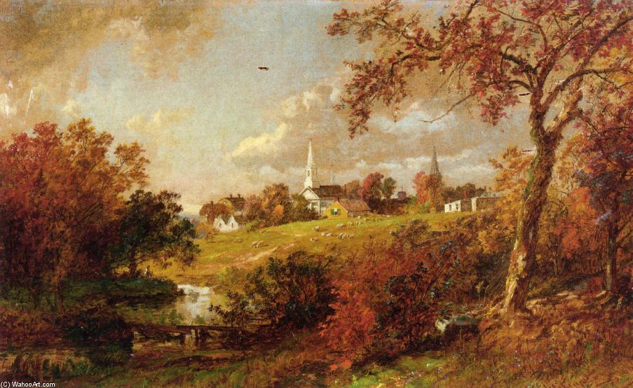 Back Of The Village, Hastings-on-hudson, New York — Jasper Francis Cropsey